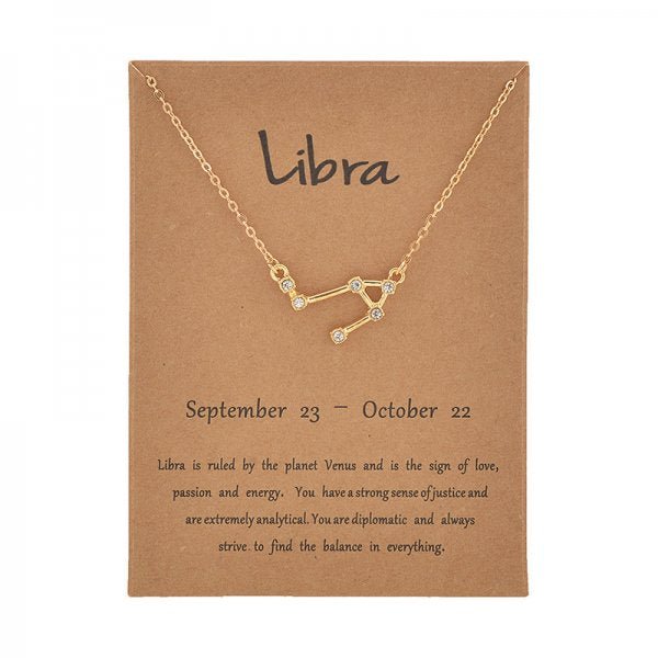Collar signo zodiacal chapado en oro - Mi tienda en línea