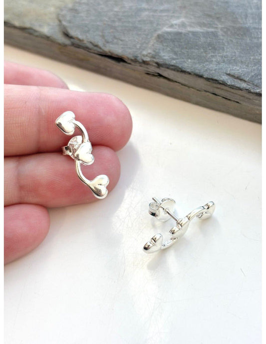 ARO BAÑADO EN PLATA CORAZONES - Mi tienda en línea