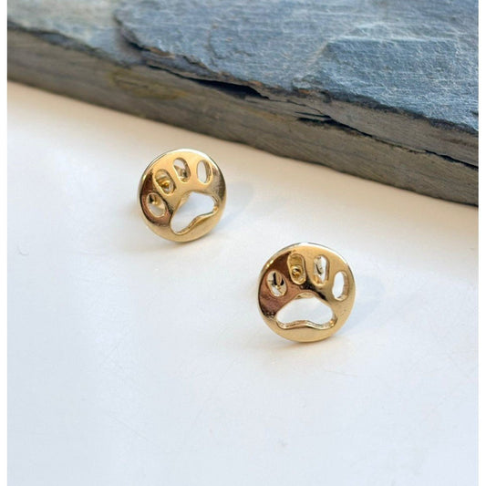 AROS BAÑADO EN ORO HUELLA CANINA - Mi tienda en línea