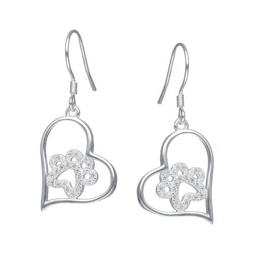 Aros de plata 925 Corazón Patita Circones - Mi tienda en línea