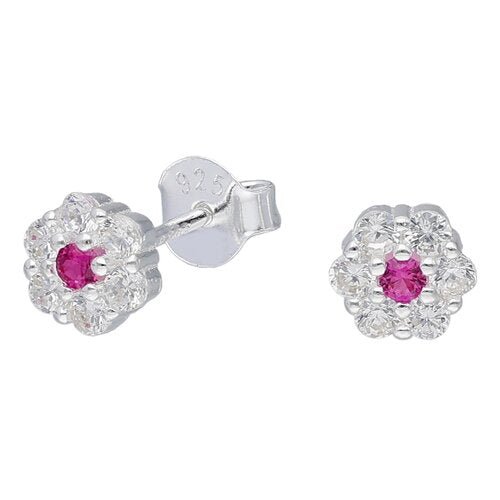 Aros de plata circones Fucsia - Mi tienda en línea