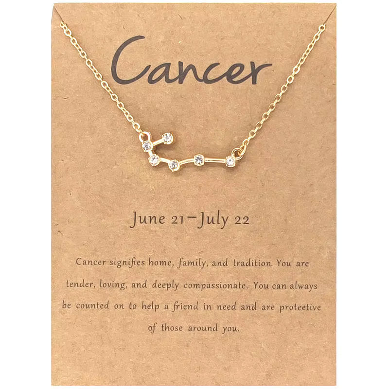 Collar signo zodiacal  chapado en oro - Mi tienda en línea