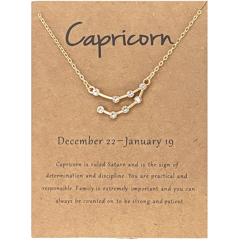 Collar signo zodiacal chapado en oro - Mi tienda en línea