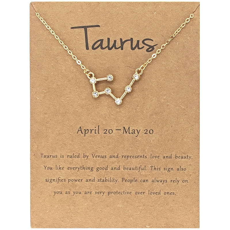 Collar signo zodiacal chapado en oro - Mi tienda en línea