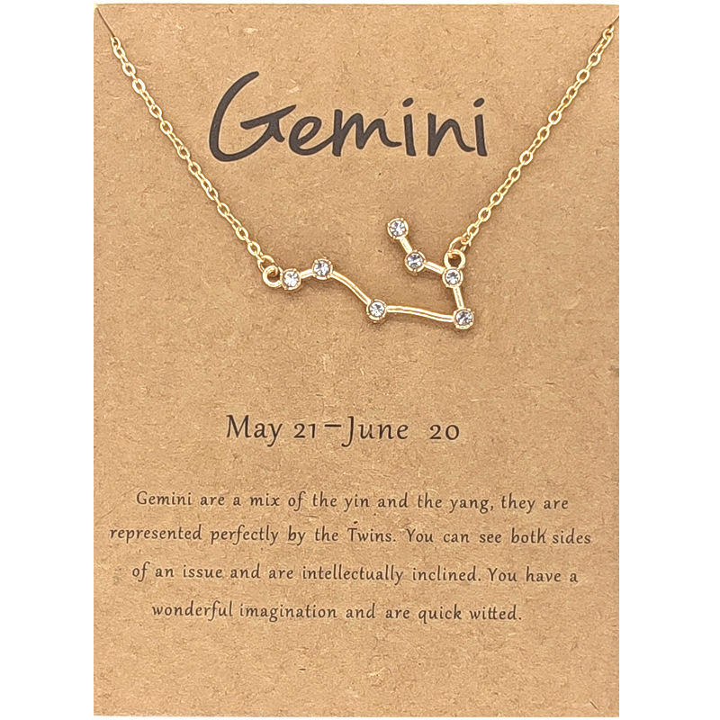 Collar signo zodiacal chapado en oro - Mi tienda en línea