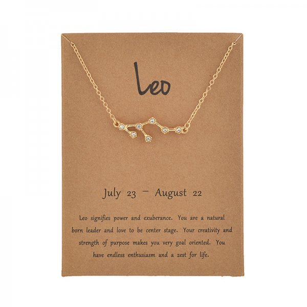 Collar signo zodiacal chapado en oro - Mi tienda en línea