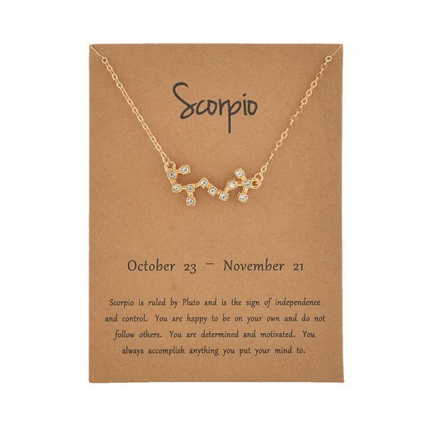 Collar signo zodiacal chapado en oro - Mi tienda en línea