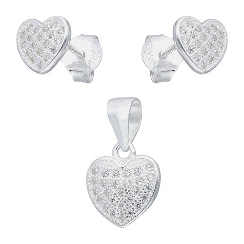 Conjunto de plata Corazón Circones - Mi tienda en línea