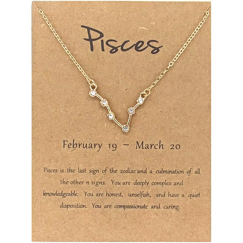 Collar signo zodiacal  chapado en oro - Mi tienda en línea