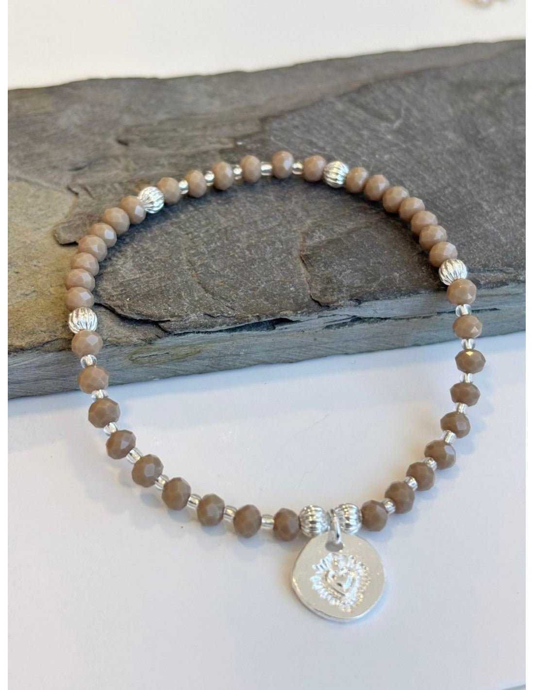 PULSERA BAÑADA EN PLATA CRISTALES GRIS - Mi tienda en línea