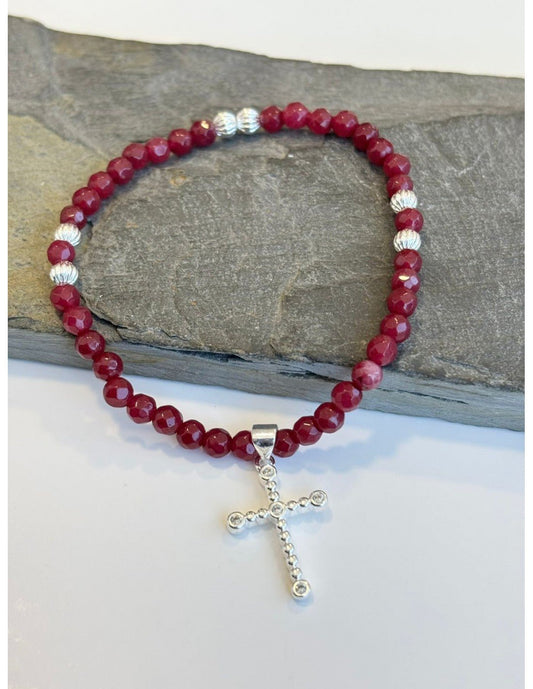 PULSERA BAÑADA EN PLATA PIEDRAS AGATAS - Mi tienda en línea